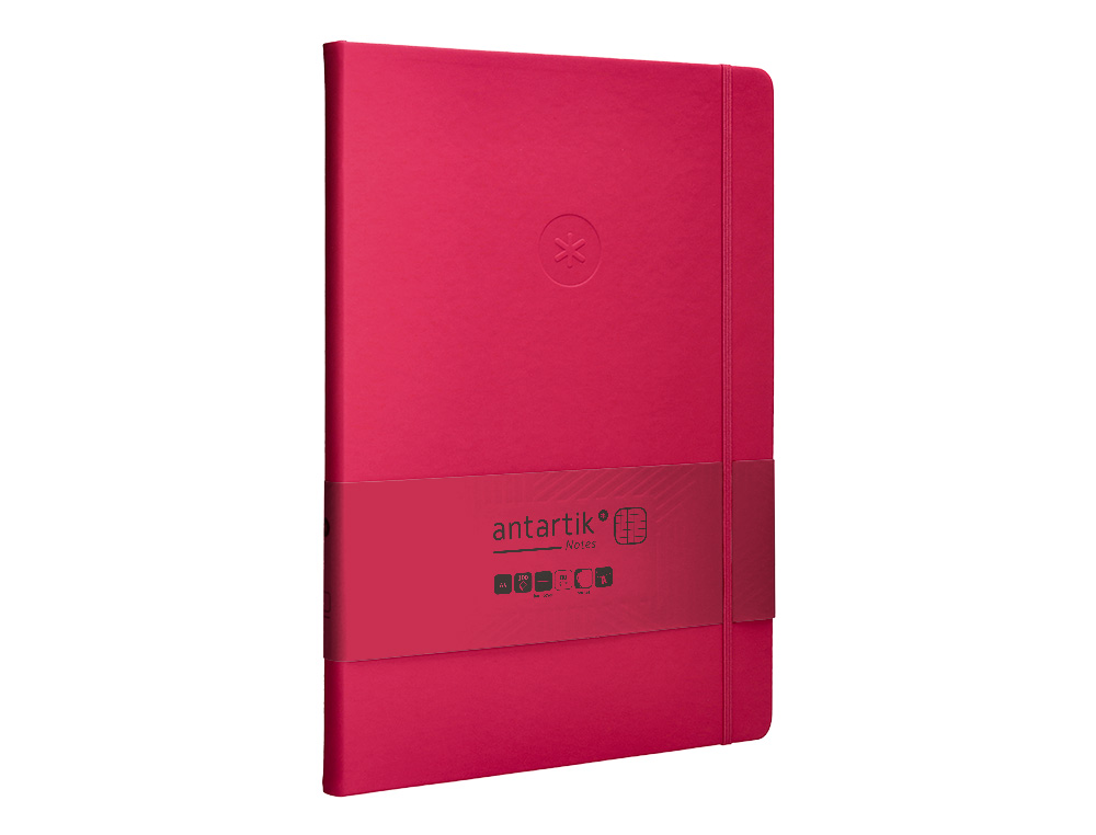 CADERNO COM ELASTICO ANTARTIK NOTES CAPA DURA A4 QUADRICULADO FUCSIA 100 FOLHAS 80 GR FSC