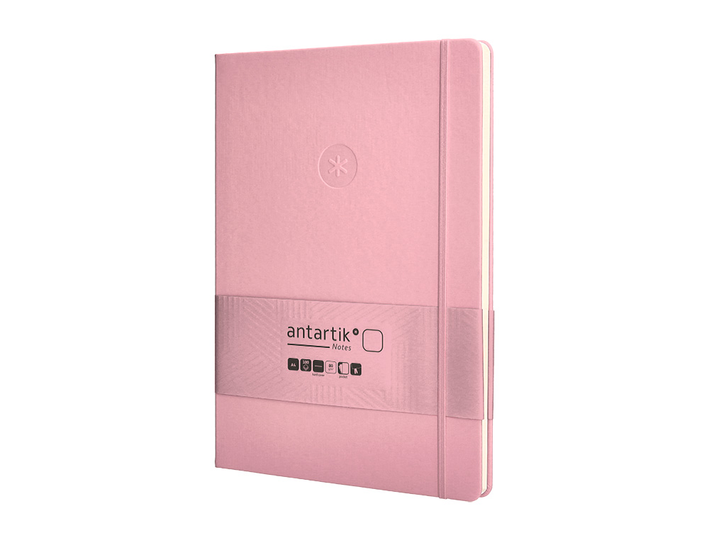 CADERNO COM ELASTICO ANTARTIK NOTES CAPA DURA A4 LISO ROSA PASTEL 100 FOLHAS 80 GR FSC