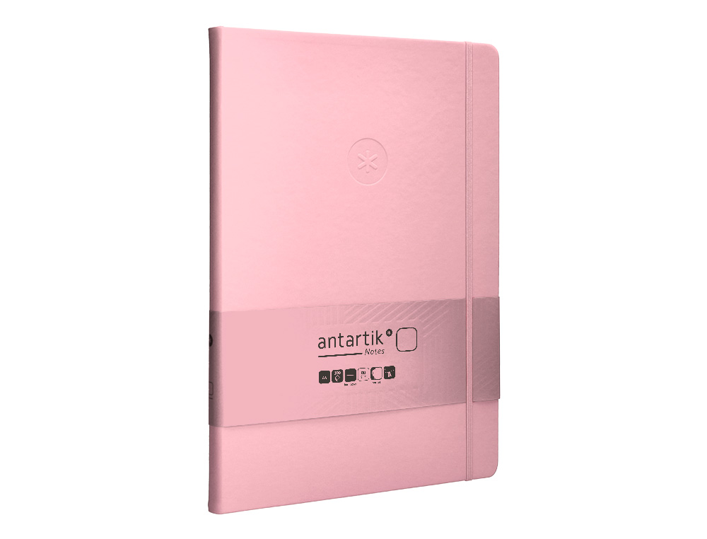CADERNO COM ELASTICO ANTARTIK NOTES CAPA DURA A4 LISO ROSA PASTEL 100 FOLHAS 80 GR FSC