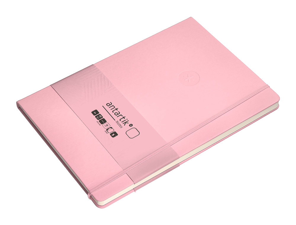 CADERNO COM ELASTICO ANTARTIK NOTES CAPA DURA A4 LISO ROSA PASTEL 100 FOLHAS 80 GR FSC