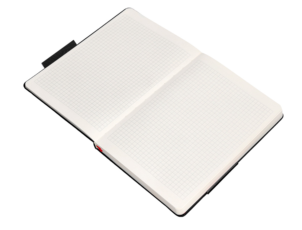 CADERNO COM ELASTICO ANTARTIK NOTES CAPA DURA A5 QUADRICULADO PRETO E VERMELHO 100 FOLHAS 80 GR FSC