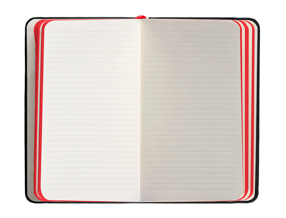 CADERNO COM ELASTICO ANTARTIK NOTES CAPA DURA A6 PAUTADO PRETO E VERMELHO 100 FOLHAS 80 GR FSC