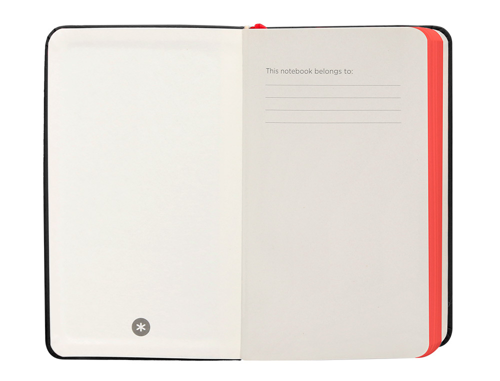 CADERNO COM ELASTICO ANTARTIK NOTES CAPA DURA A6 PAUTADO PRETO E VERMELHO 100 FOLHAS 80 GR FSC
