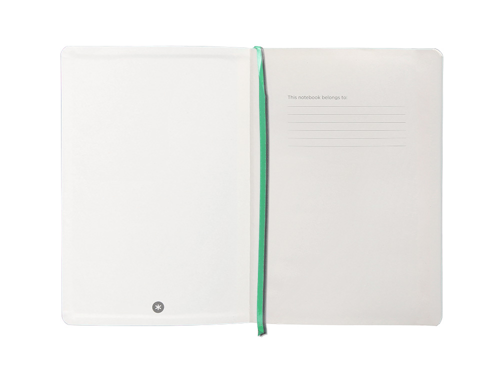 CADERNO COM ELASTICO ANTARTIK NOTES CAPA MOLE A5 PONTILHADO CINZA E TURQUESA 80 FOLHAS 80 GR FSC