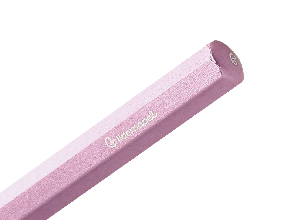 LAPIS DE GRAFITE LIDERPAPEL INFINITO COM BORRACHA ALUMINIO HEXAGONAL ROSA ULTRA RESISTENTE 1 PONTA DE RECARGA
