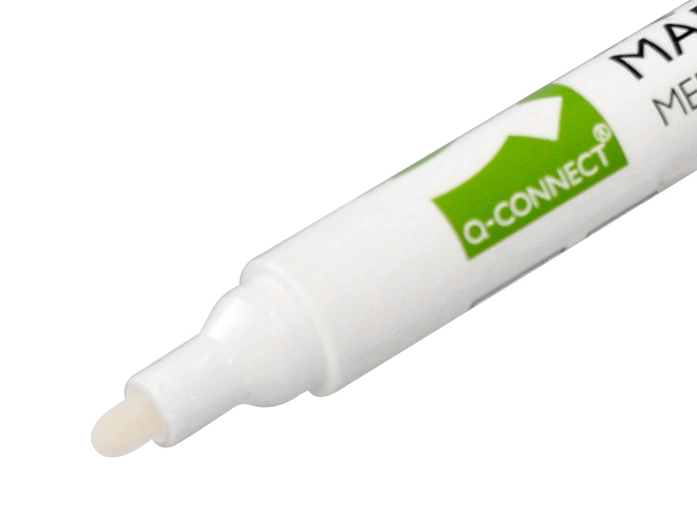 MARCADOR Q-CONNECT GIZ LIQUIDO PONTA REDONDA TRACO 3 MM CAIXA DE 4 UNIDADES COR BRANCO