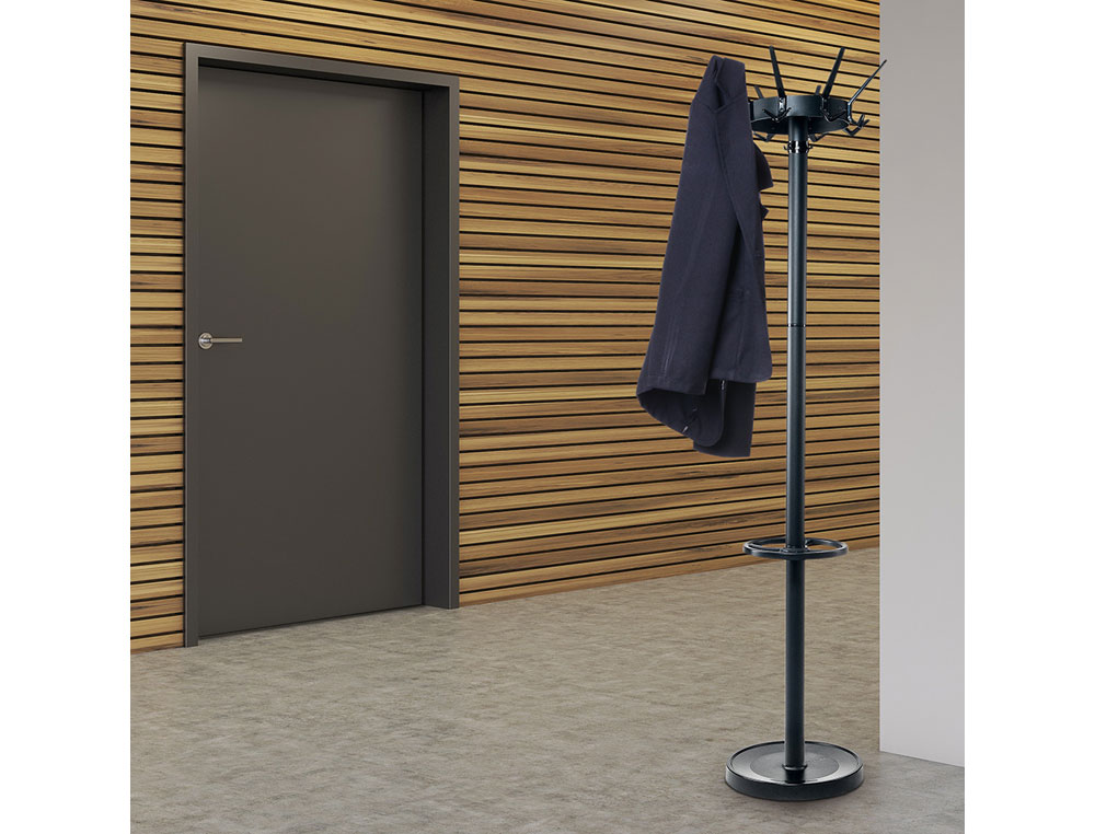 CABIDE ROCADA MAULCALIGO 32 SUPORTES COM PORTA GUARDA CHUVAS COR PRETO 460X460X1752 MM