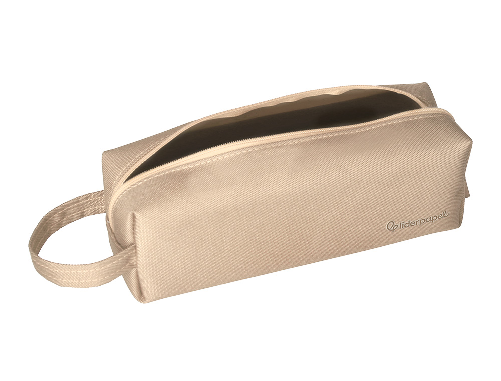 ESTOJO ESCOLAR LIDERPAPEL CLASSIC RETANGULAR COM ASA 210X70 MM CREME