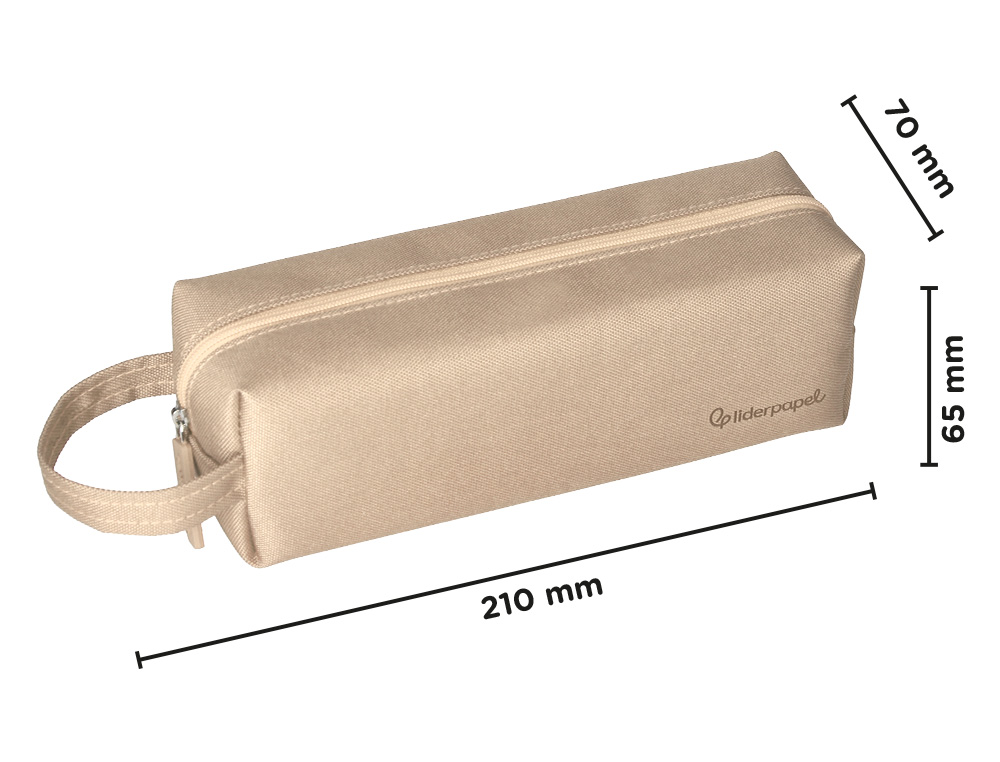 ESTOJO ESCOLAR LIDERPAPEL CLASSIC RETANGULAR COM ASA 210X70 MM CREME