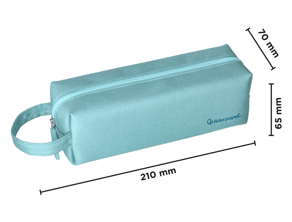 ESTOJO ESCOLAR LIDERPAPEL CLASSIC RETANGULAR COM ASA 210X70 MM AZUL CELESTE