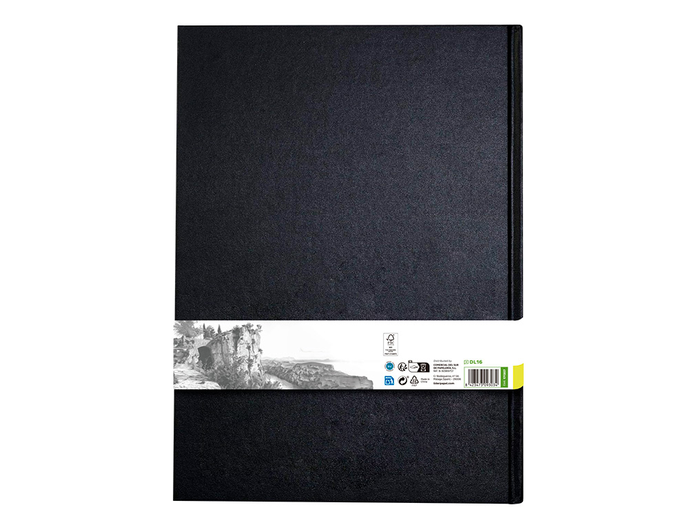 DIARIO GRAFICO ENCADERNADO LIDERPAPEL DIN A3 420X297 MM 100 FOLHAS 100 GR COR PRETA