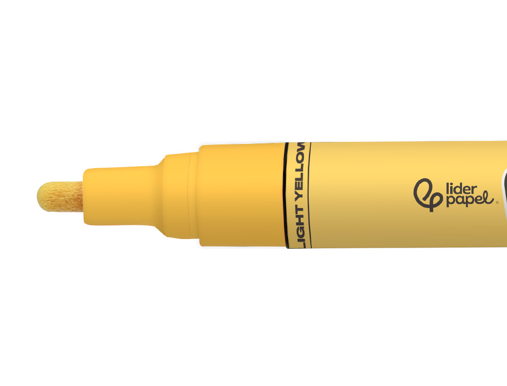 MARCADOR LIDERPAPEL ACRYLIC BASE AGUA TODO TIPO DE SUPERFICIE PONTA REDONDA 3 MM AMARELO CLARO