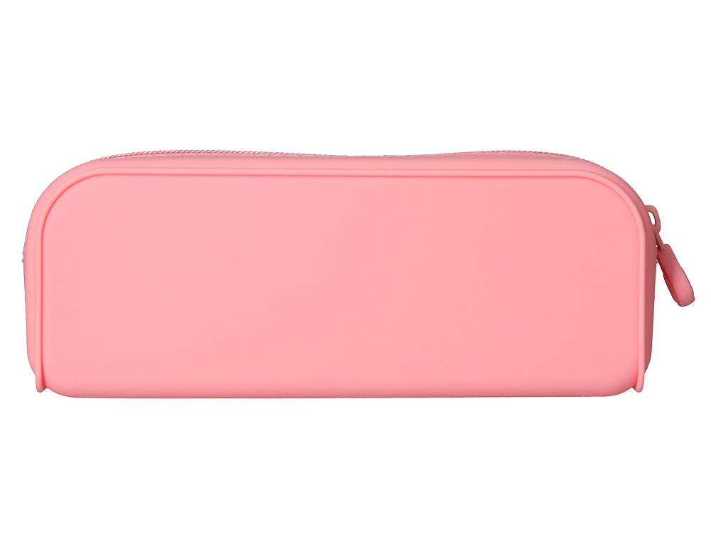 ESTOJO ESCOLAR ANTARTIK PRISMA SILICONE SOFT RETANGULAR 185X50X75 MM ROSA CHICLETE