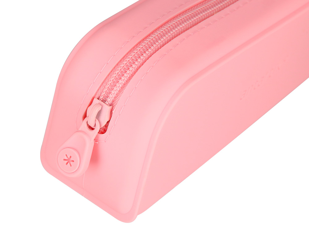 ESTOJO ESCOLAR ANTARTIK PRISMA SILICONE SOFT RETANGULAR 185X50X75 MM ROSA CHICLETE