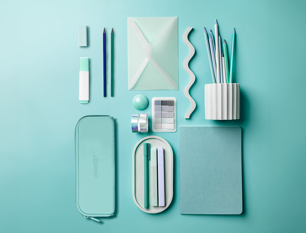 ESTOJO ESCOLAR ANTARTIK PRISMA SILICONE SOFT RETANGULAR 185X50X75 MM MENTA