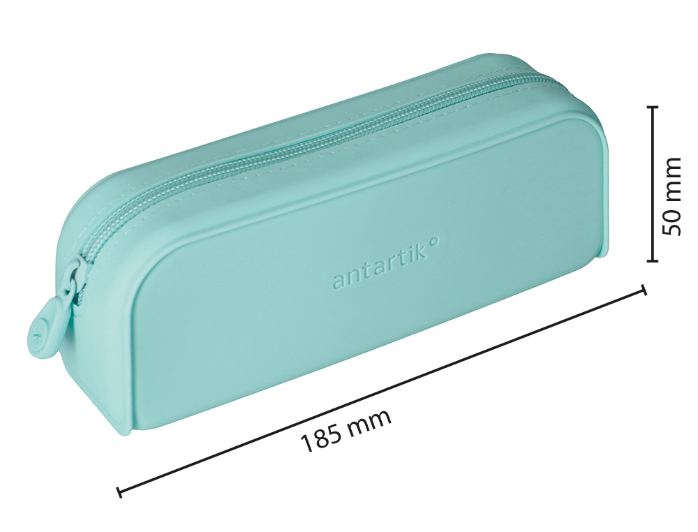 ESTOJO ESCOLAR ANTARTIK PRISMA SILICONE SOFT RETANGULAR 185X50X75 MM MENTA