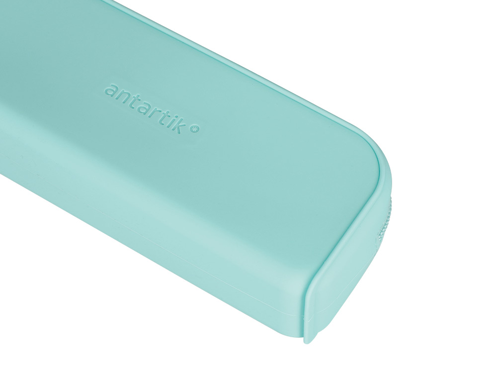ESTOJO ESCOLAR ANTARTIK PRISMA SILICONE SOFT RETANGULAR 185X50X75 MM MENTA