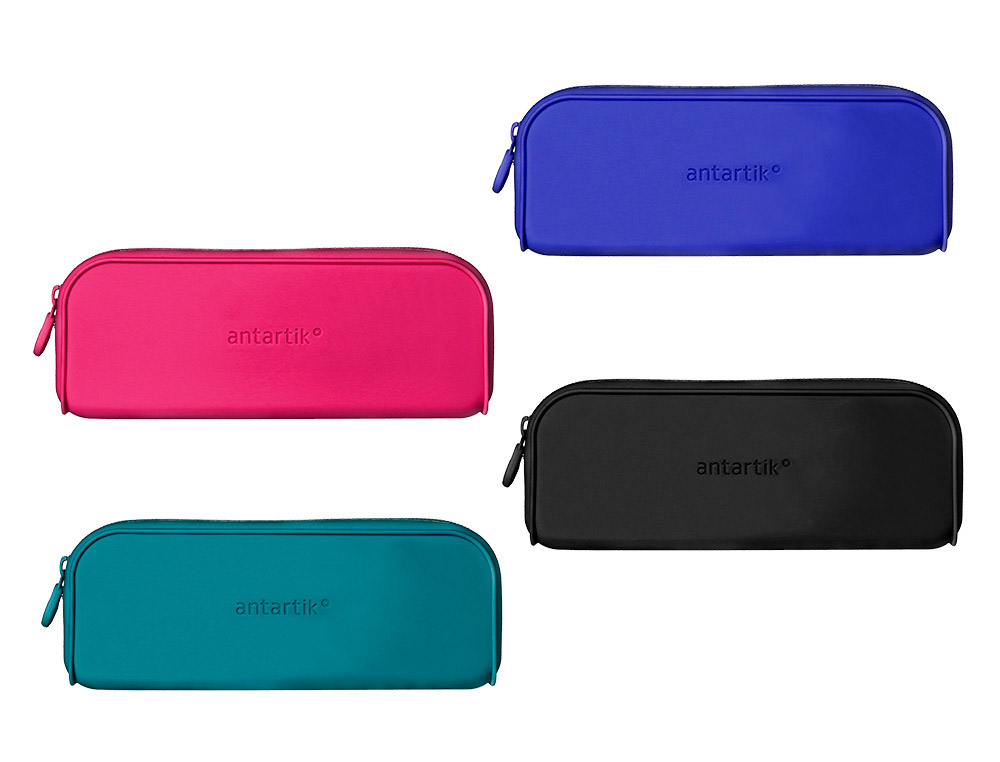 ESTOJO ESCOLAR ANTARTIK PRISMA SILICONE SOFT RETANGULAR 185X50X75 MM EXPOSITOR DE 8 UNIDADES CORES INTENSAS
