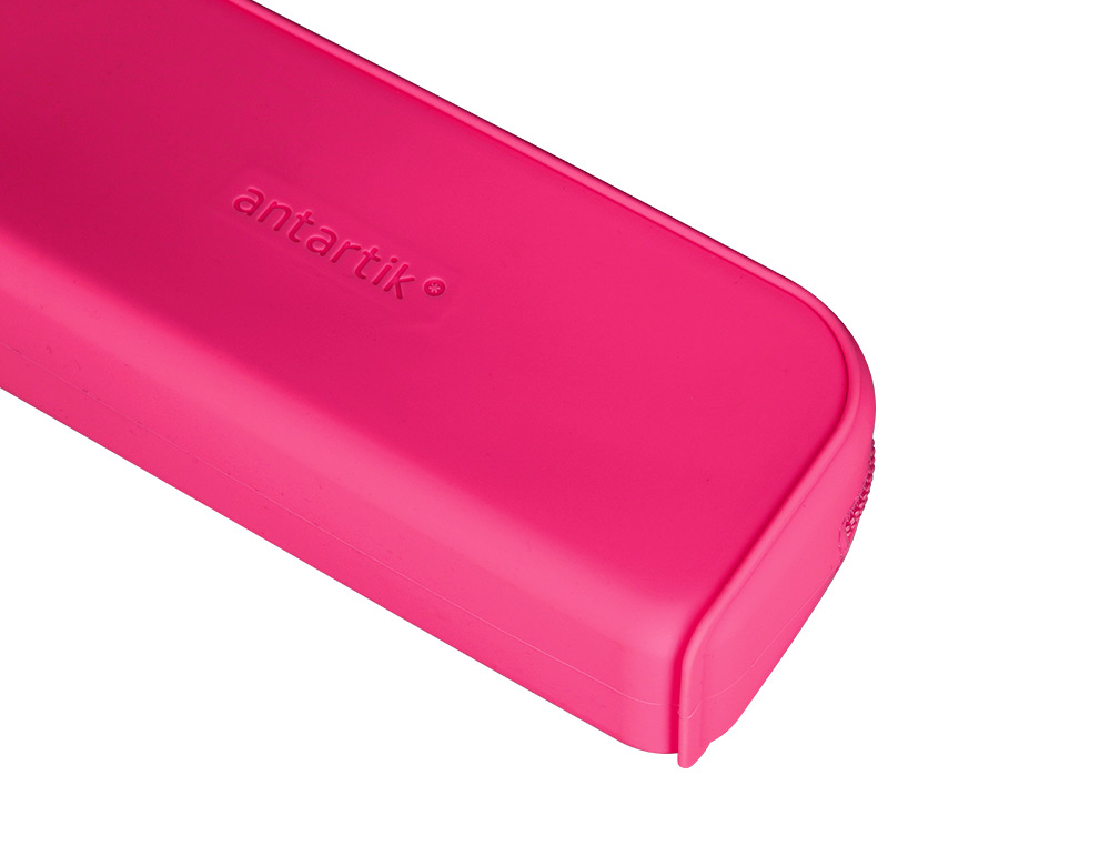 ESTOJO ESCOLAR ANTARTIK PRISMA SILICONE SOFT RETANGULAR 185X50X75 MM EXPOSITOR DE 8 UNIDADES CORES INTENSAS