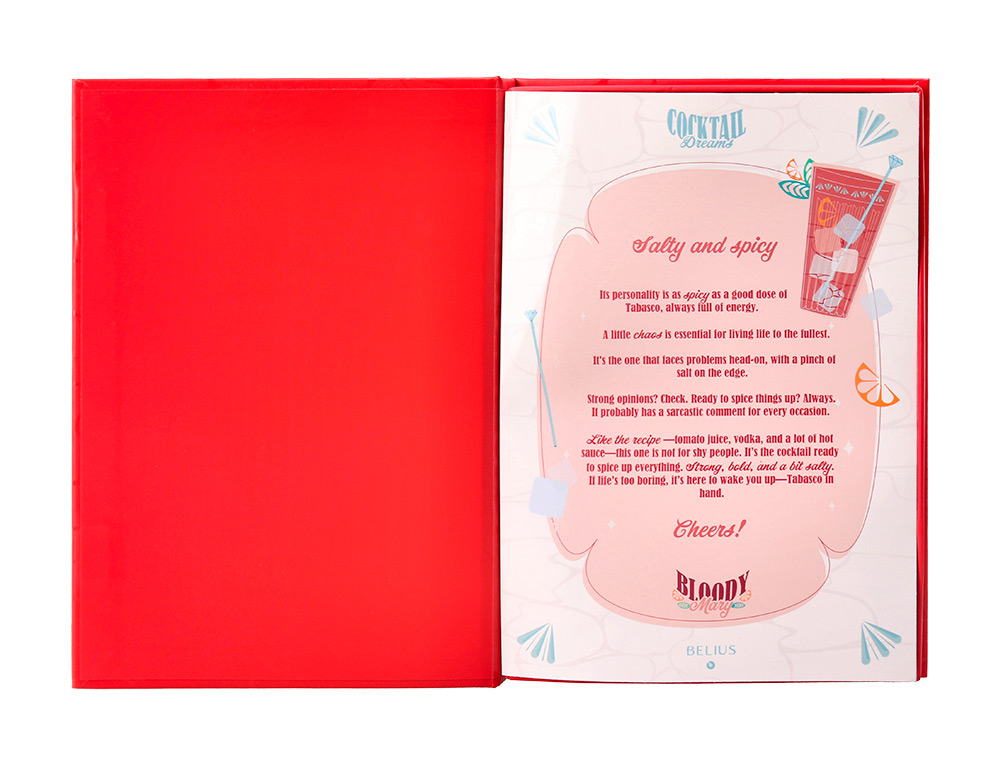 ESFEROGRAFICA E PORTA CARTOES BELIUS COCKTAILS BLOODY MARY ALUMINIO VERMELHO PRATEADO RELEVO TINTA COR AZUL CAIXA DE DES