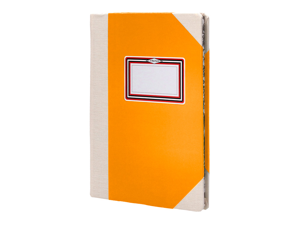 LIVRO DE CARTAO COSIDO FERNANDES FLECHA DIN A6+ PAUTADO 50 FOLHAS 100 GR LARANJA