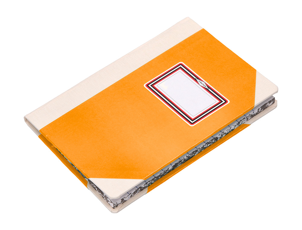 LIVRO DE CARTAO COSIDO FERNANDES FLECHA DIN A6+ PAUTADO 50 FOLHAS 100 GR LARANJA