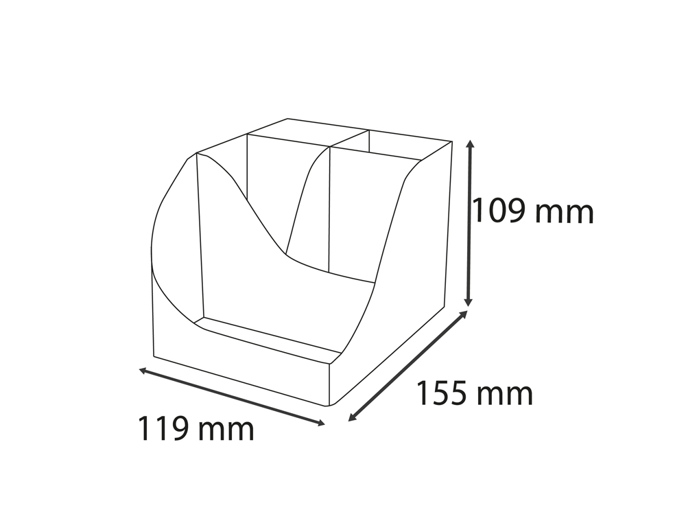 PORTA LAPIS EXACOMPTA WAVE SKANDI PLASTICO RECICLADO COR NUDE 155X119X109 MM