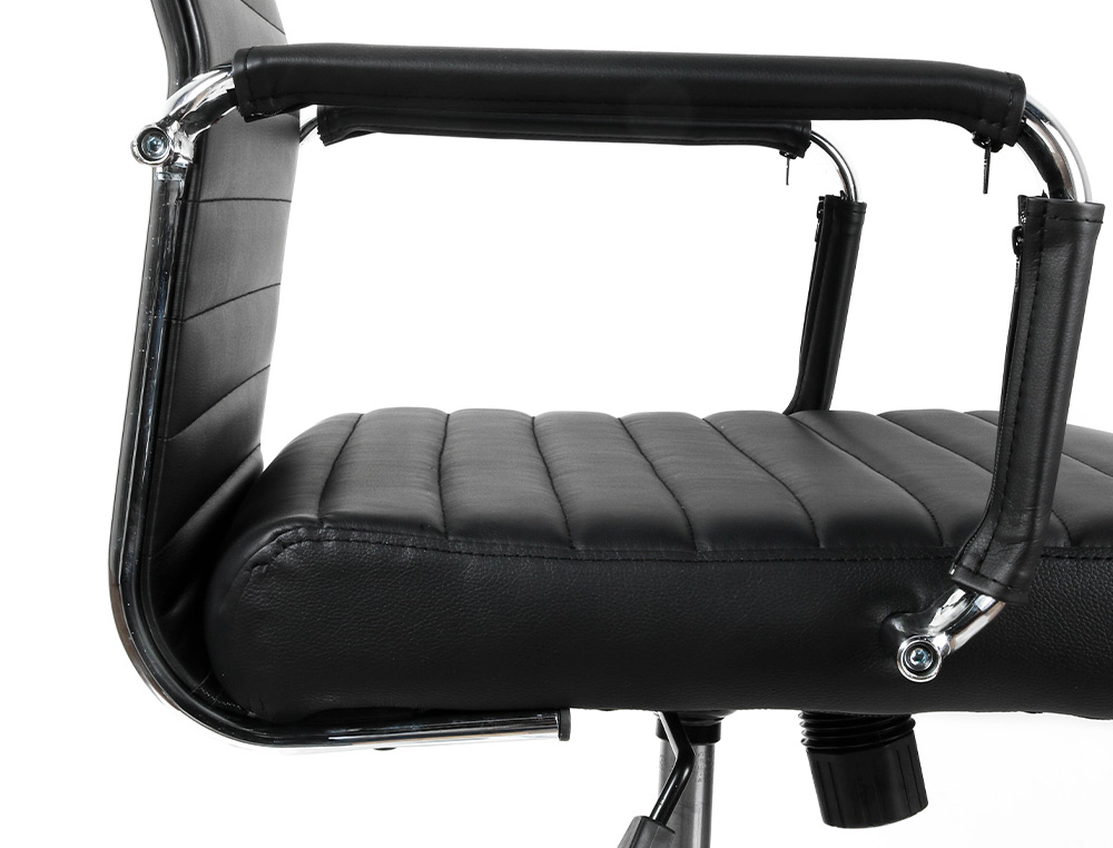 CADEIRA DE ESCRITORIO Q-CONNECT BOSA IMITACAO DE PELE BASE METALICA ALT MAX 1130 LARG 550 PROF 630 MM RODAS PREMIUM COR