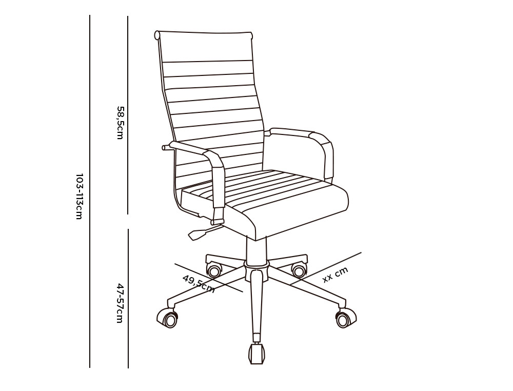 CADEIRA DE ESCRITORIO Q-CONNECT BOSA IMITACAO DE PELE BASE METALICA ALT MAX 1130 LARG 550 PROF 630 MM RODAS PREMIUM COR