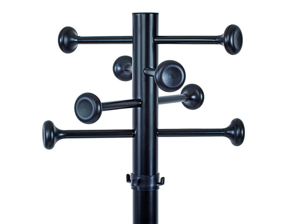 CABIDE METALICO MAUL GRANDO 8 SUPORTES E PORTA GUARDA CHUVAS COR PRETO 375X1750X365 MM