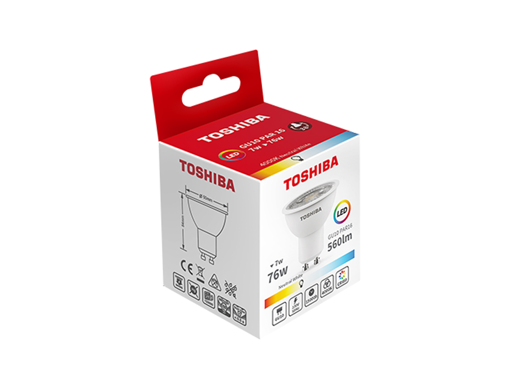 LAMPADA LED TOSHIBA GU10 5.5W 3000K LUZ QUENTE