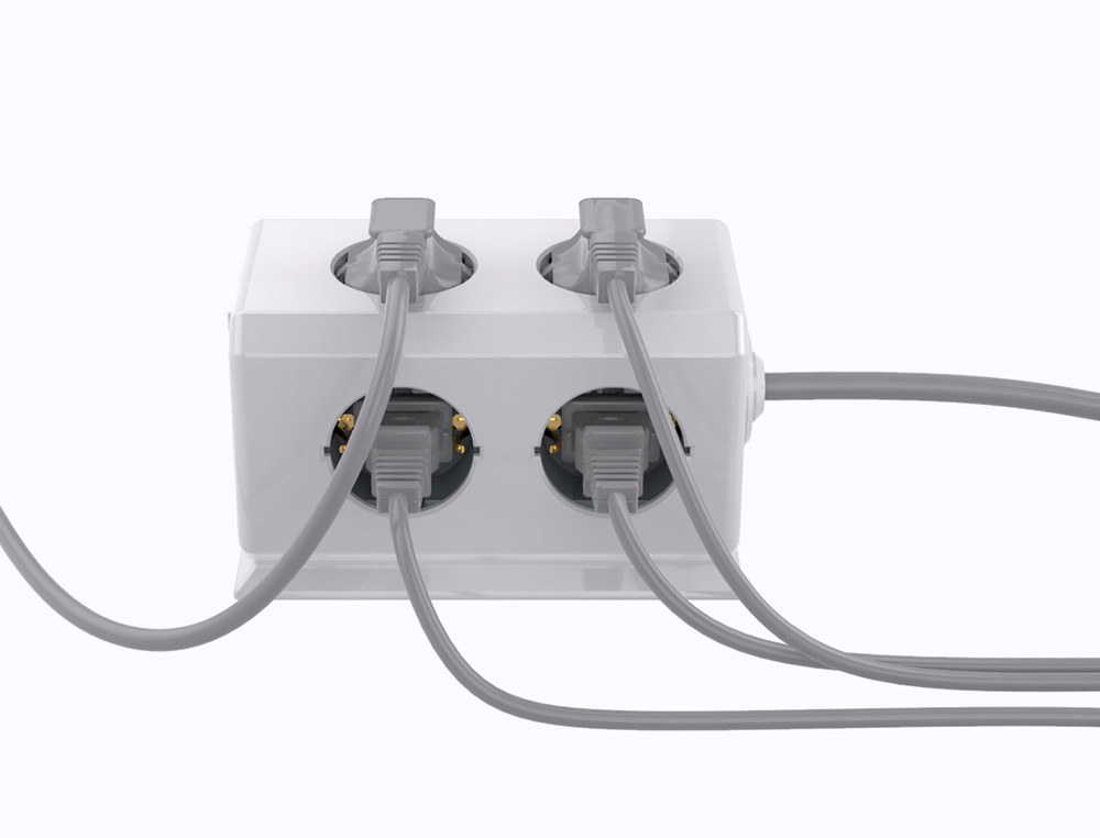 EXTENSAO Q-CONNECT MULTIPLA 10 EM 1 CABO 1,4 MT 6 TOMADAS DE CORRENTE+3 USB+1 USB TIPO C 140X76X87MM