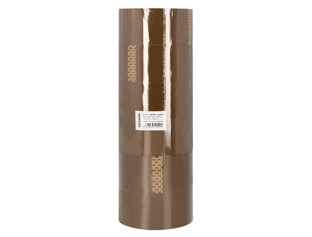 FITA ADESIVA GREENING POLIPROPILENO HAVANA 60 MT X 48 MM PARA EMBALAGEM