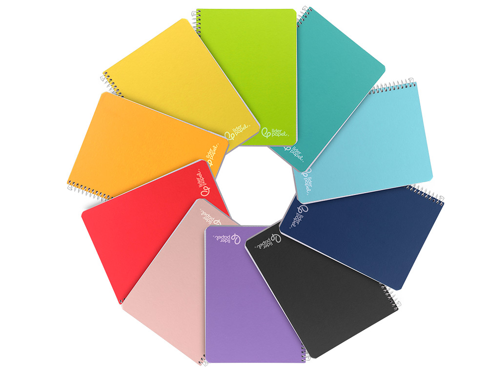 CADERNO ESPIRAL LIDERPAPEL DIN A5 WITTY CAPA DURA 80 F 90 GR QUADRICULA 5MM COM MARGEM CORES SORTIDAS
