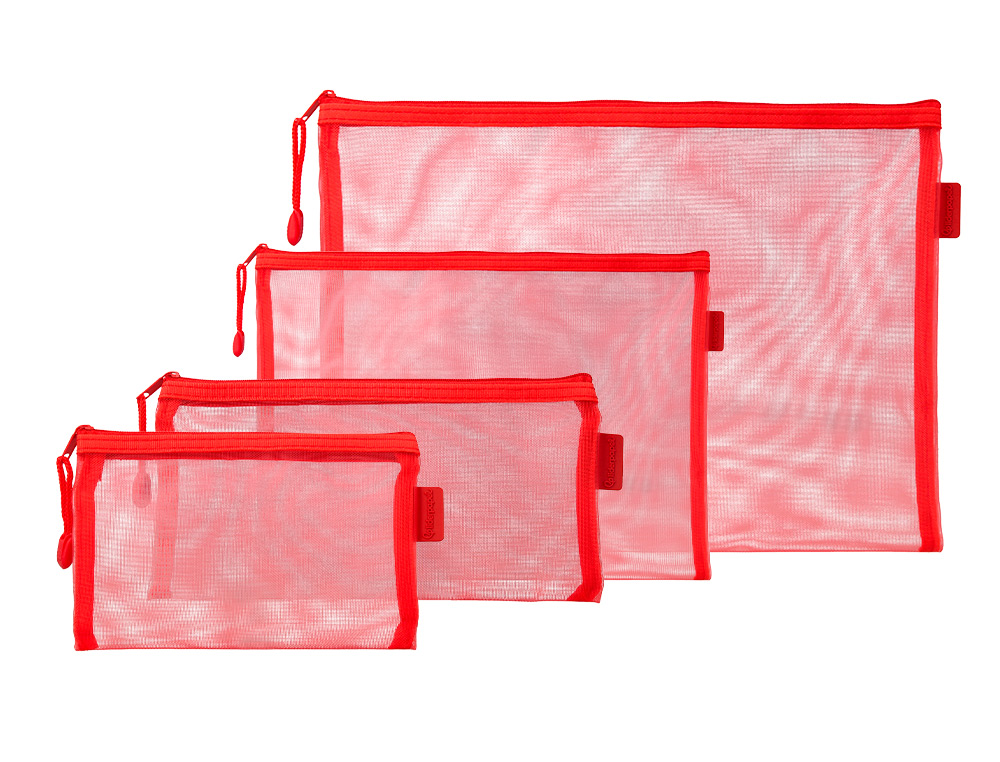 BOLSA COM FECHO DE CORRER LIDERPAPEL POLIESTER TRANSPIRAVEL MULTIUSOS EXPOSITOR DE 40 UNIDADES TAMANHOS E CORES SORTIDAS