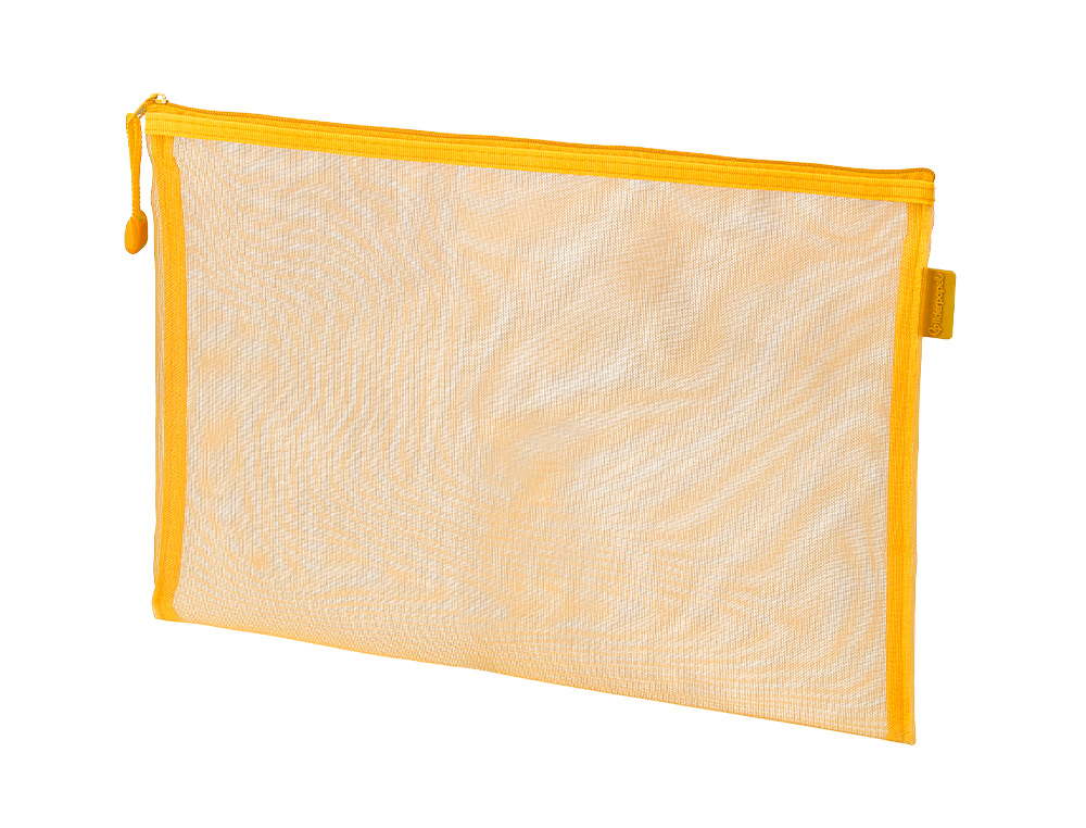 BOLSA COM FECHO DE CORRER LIDERPAPEL POLIESTER TRANSPIRAVEL MULTIUSOS DIN A5 AMARELO