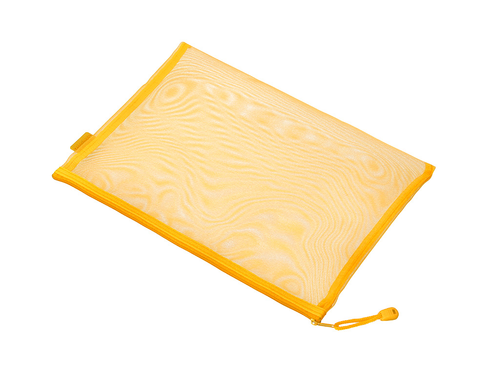 BOLSA COM FECHO DE CORRER LIDERPAPEL POLIESTER TRANSPIRAVEL MULTIUSOS DIN A5 AMARELO