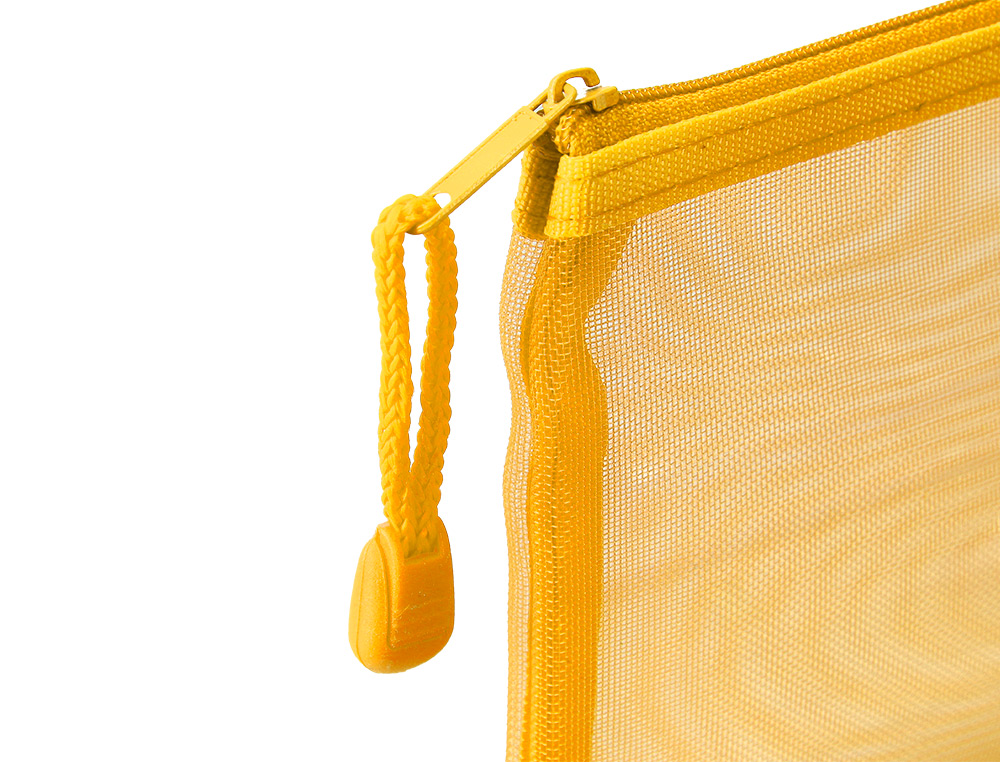 BOLSA COM FECHO DE CORRER LIDERPAPEL POLIESTER TRANSPIRAVEL MULTIUSOS DIN A5 AMARELO