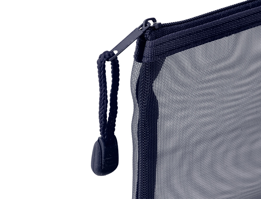 BOLSA COM FECHO DE CORRER LIDERPAPEL POLIESTER TRANSPIRAVEL MULTIUSOS TICKET 230X115 MM AZUL MARINHO