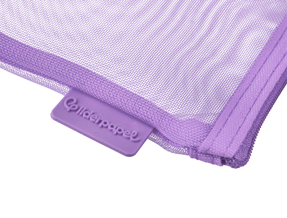 BOLSA COM FECHO DE CORRER LIDERPAPEL POLIESTER TRANSPIRAVEL MULTIUSOS DIN A5 ROXO PASTEL