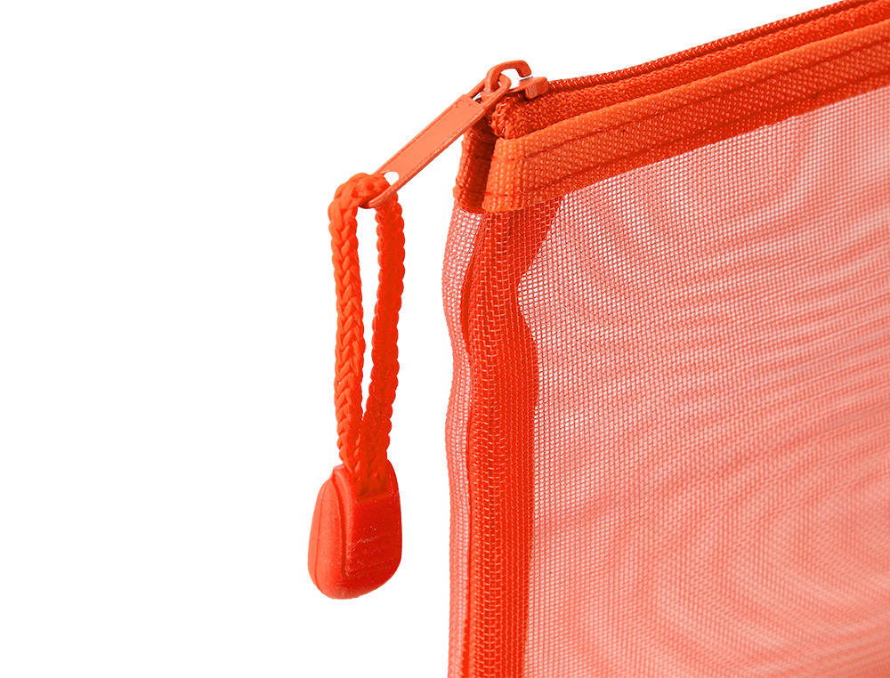 BOLSA COM FECHO DE CORRER LIDERPAPEL POLIESTER TRANSPIRAVEL MULTIUSOS DIN A6 LARANJA