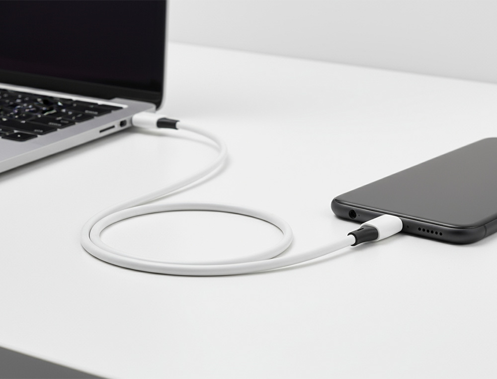 CABO USB-C A USB-C Q-CONNECT PVC COMPRIMENTO 2M BRANCO
