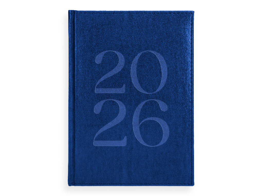 AGENDA ENCADERNADA LIDERPAPEL CRETA 17X24 2026 SEMANA VISTA AZUL ESCURO PAPEL 70 GR FSC