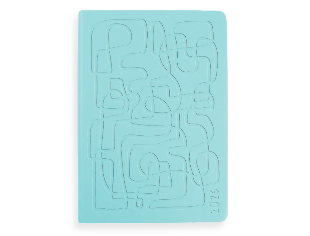 AGENDA ENCADERNADA LIDERPAPEL ICARIA A5 2026 DIA PAGINA AZUL CLARO PAPEL 70 GR FSC