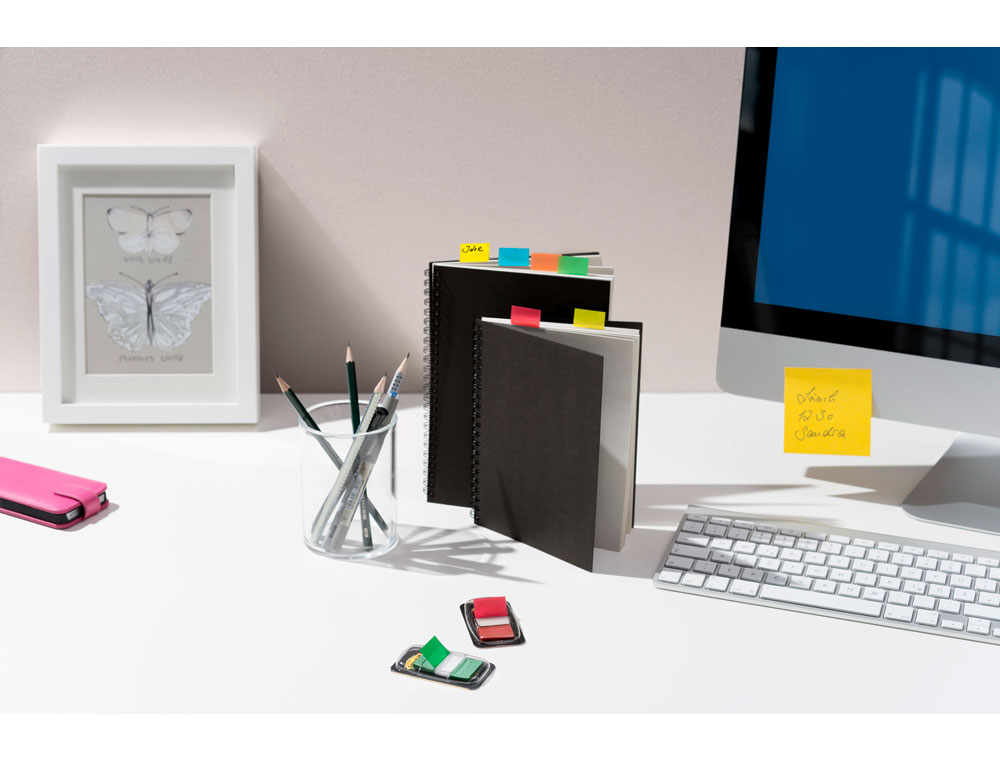BANDAS SEPARADORAS POST-IT 680 DISPENSADOR 50 FOLHAS 4 CORES SORTIDAS + 2 DISPENSADORES 684 FLECHA 2