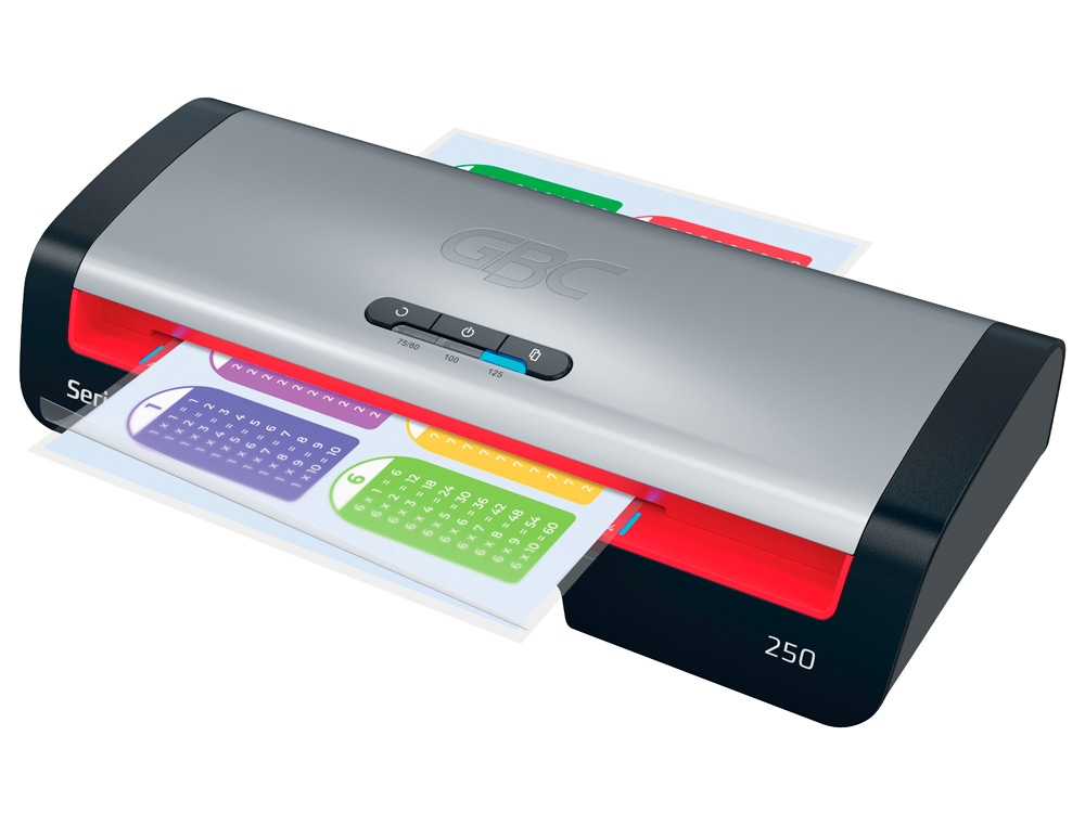 PLASTIFICADORA GBC 250 OFFICE DIN A4 APAGAR AUTOMATICO 2 ROLOS AT 125 MICRONS