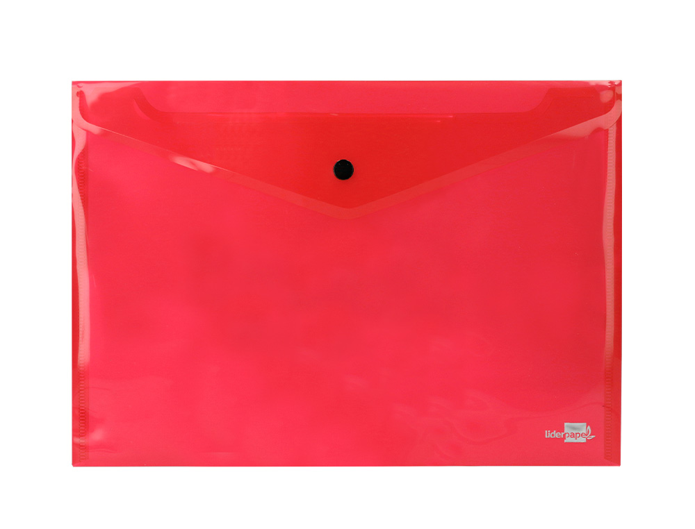 BOLSA PORTA DOCUMENTOS LIDERPAPEL COM MOLA DIN A4 VERMELHO