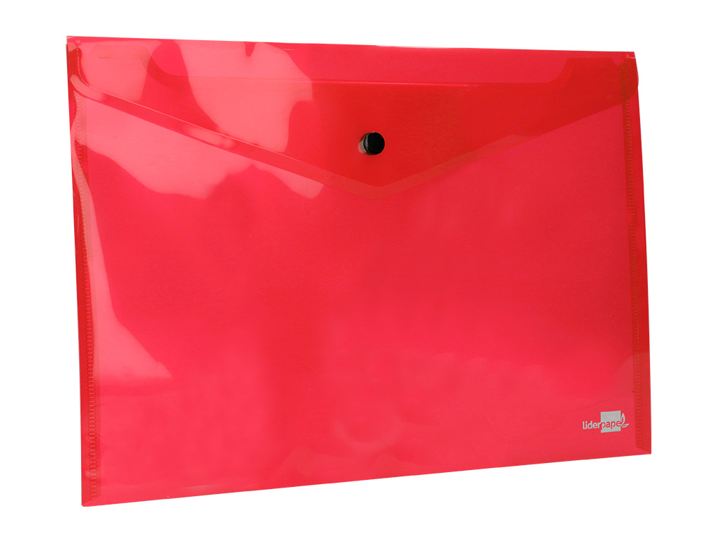 BOLSA PORTA DOCUMENTOS LIDERPAPEL COM MOLA DIN A4 VERMELHO