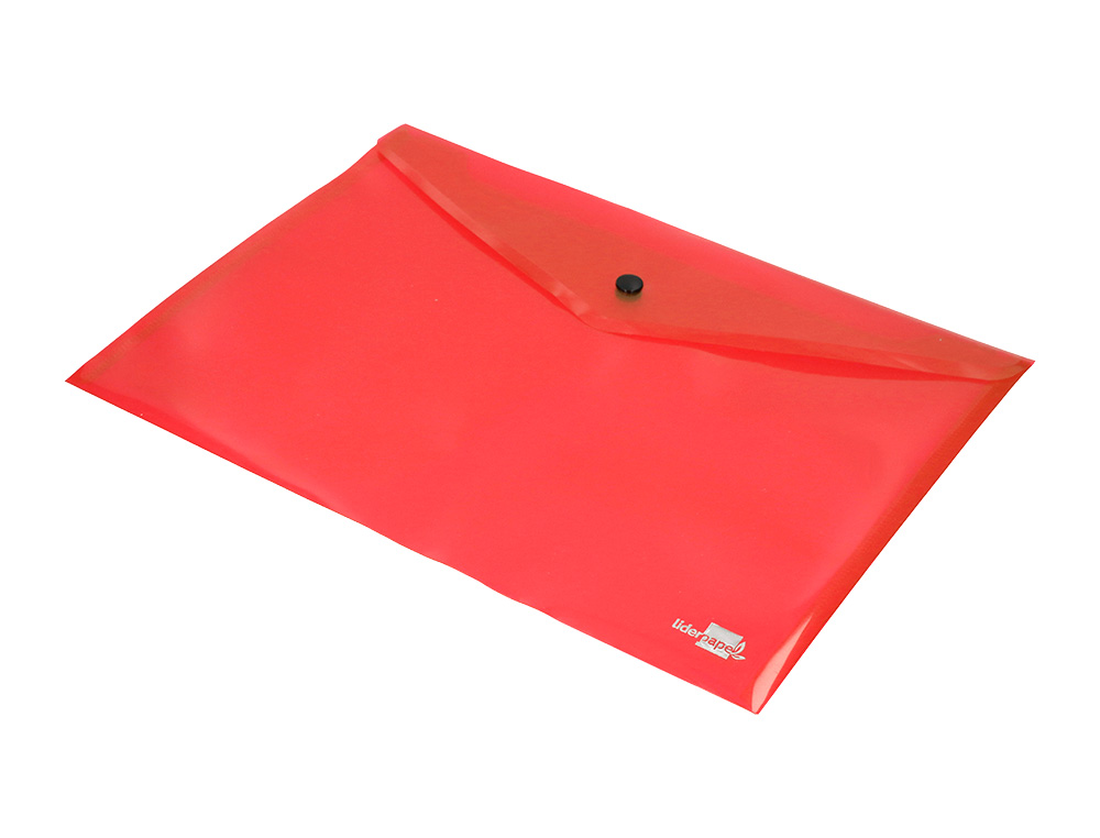 BOLSA PORTA DOCUMENTOS LIDERPAPEL COM MOLA DIN A4 VERMELHO