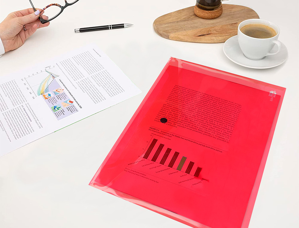 BOLSA PORTA DOCUMENTOS LIDERPAPEL COM MOLA DIN A4 VERMELHO